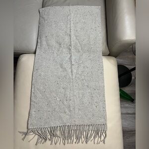 Zara Unisex Wool Silk Blended Diagonal Textured Scarf - Made in Italy